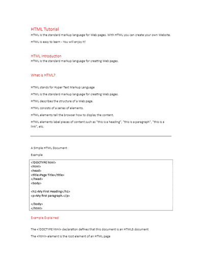 HTML Tutorial